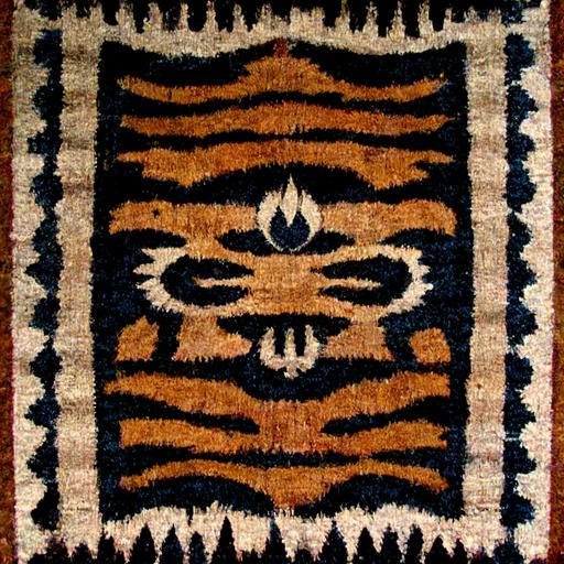 antique tribal tiger tapestry rug