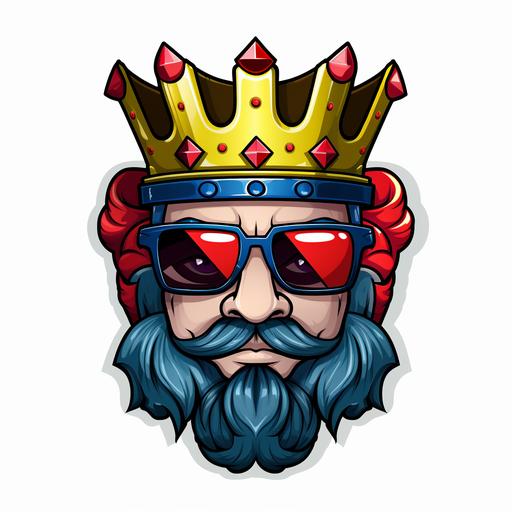app mascot playing cards king of diamonds cartoon crown sunglasses cool fun