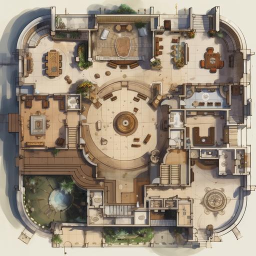 [architectural floor plan]::8 of a club house [including spa, gym, game room and multipurpose hall]::5