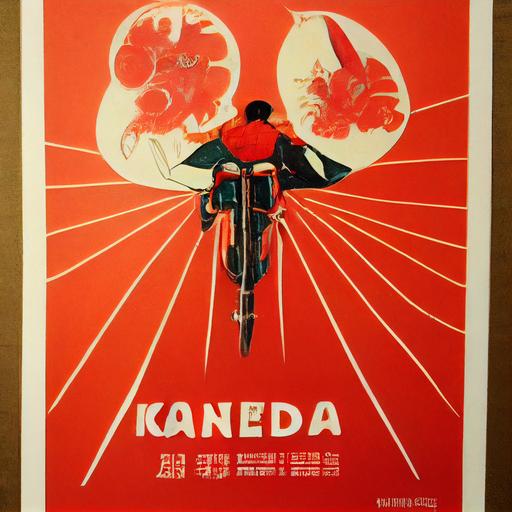 art nouveau advertisement poster kaneda’s bike. Katsuhiro otomo style. Akira --upbeta