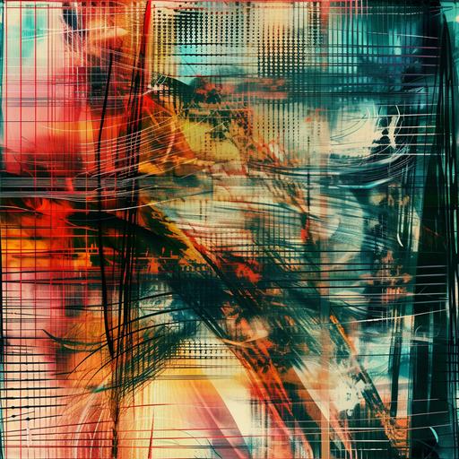 a synaptic bento box glitch-static screen, shattered glass, divine mean transdimensional sinewave:: style of marcel duchamp, avante garde ferrotype film movie prologue --tile --v 6.0
