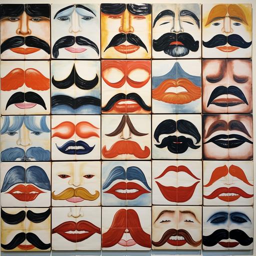 artistic expression of mens beards and lips--tile