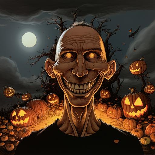 as a jack-o’-lantern cartoon, Halloween celebration