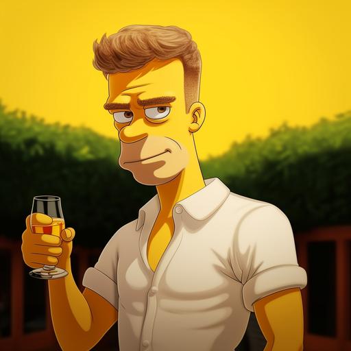 as a yellows simpson character cartoon style