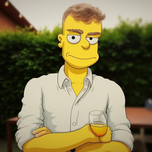 as a yellows simpson character cartoon style