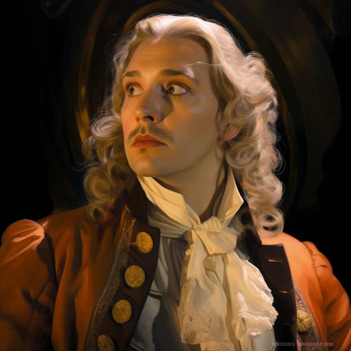 as an oil portrait in the style of illustrator J.C. Leyendecker with visible brush strokes