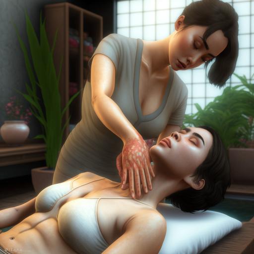asian lesbian realistic massage - 8k, hyper realistic, high detail