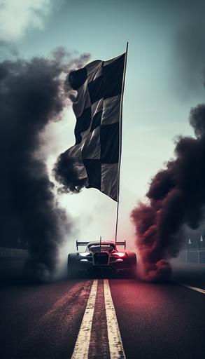 asphalt, finish line, finish flag 🏁, smoke, 8k, uhd, wallpaper --ar 9:16