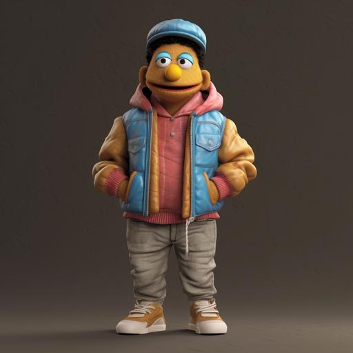 picture of a hip hopper in sesame street style
