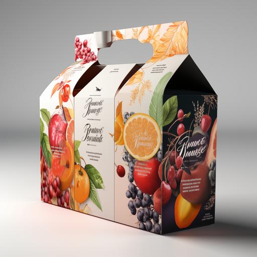 attached gift pack carton for tetrapack juices in premium silver shades graphic design, new attractive shapes