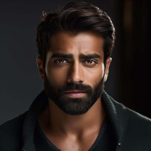 attractive south asian male. beard, smart-looking. late 30s