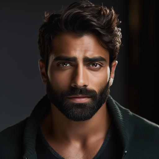 attractive south asian male. beard, smart-looking. late 30s