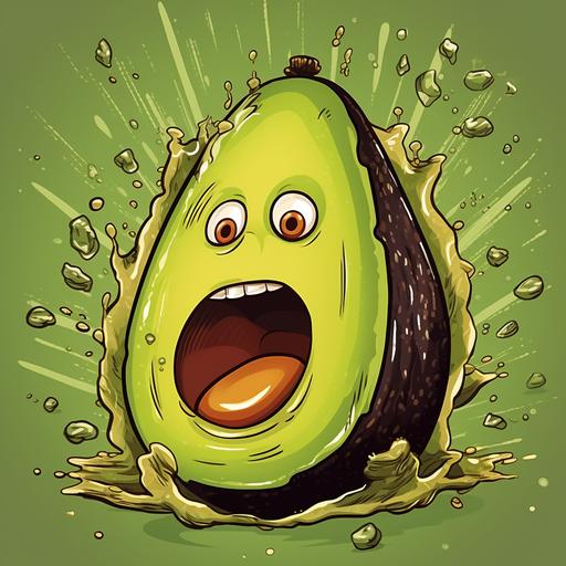 avocado cartoon comic style