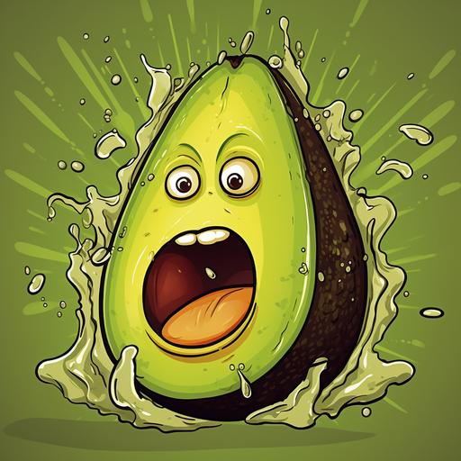 avocado cartoon comic style