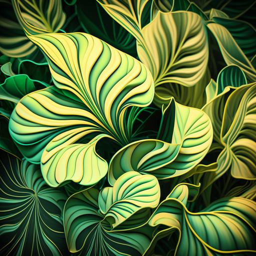 bali plants green abstract pattern --v 4