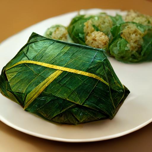 banana leaf wrap rice ball