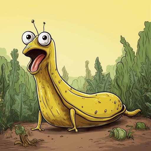 banana slug comic cartoon stylize illustration