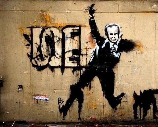 banksy graffiti of joe biden as 