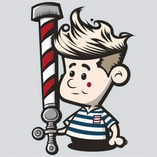 barber pole cartoon stickman