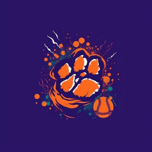 baseball team logo verona-wildcats paw-print influenced-by-clemson-tigers-logo illustrator logo-design high-energy dynamic-colors commercial-quality post-production high-detail 8k ultra-high-definition vector-image --v 5 --c 50 --ar 1:1 --q 2