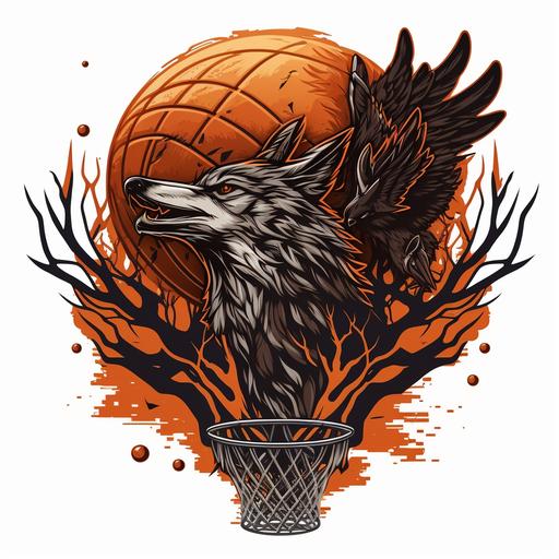 basketball logo, hunter, no text, png