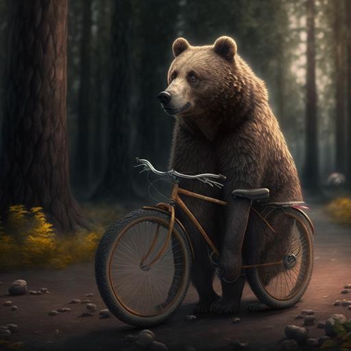bear on a bike