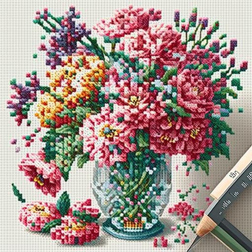 beautiful cross stitch flowers