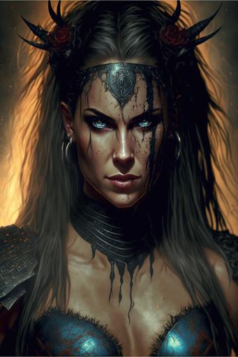 beautiful female warrior --stylize 1000 --style 4b --aspect 2:3 --q 2 --v 4