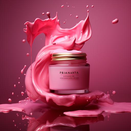 beautiful product picture of pink skin care product