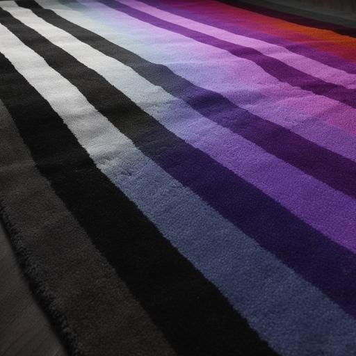 beautiful turkish carpet, vantablack and dark gray and white and purple, flat, ace pride flag