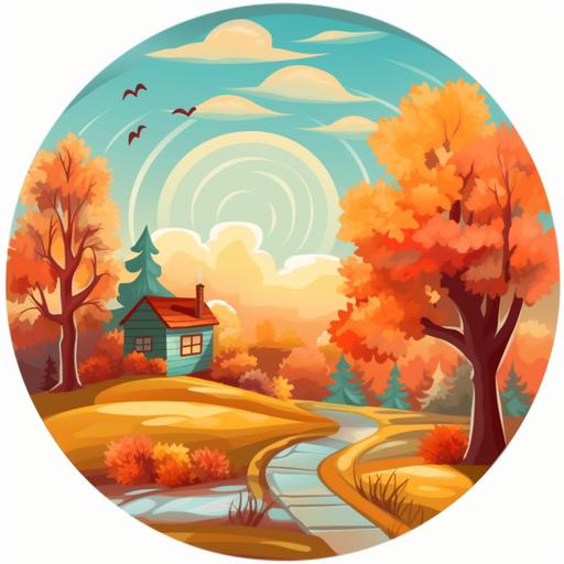 beautiful view of autumn weather clipart --v 5.1 --s 750