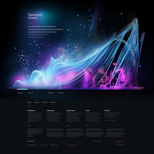 beautiful web site design sound light led screen for stage shows, ux, ui, website template