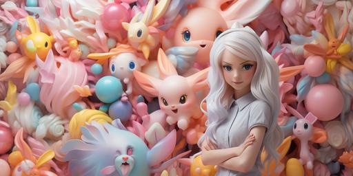 beautifully cinematic 3d claymation Pokemon battle collage by Aaron Jasinski & Camilla d' Errico, muted pastel cotton candy post-processing --ar 2:1 --v 5.2