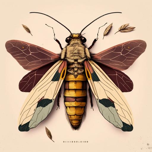 bee hawk-moth; dissected; illustration; drawing; minimalist; 2D