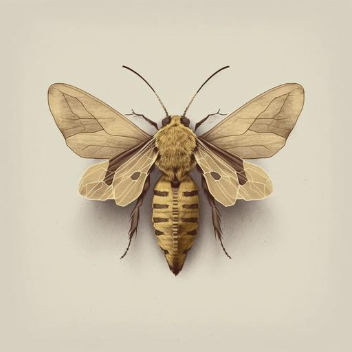 bee hawk-moth; dissected; illustration; drawing; minimalist; 2D