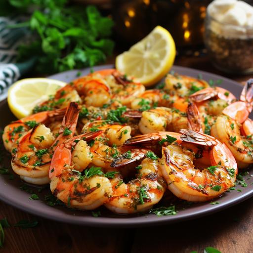 bella immagine for christmas di grilled shrimp with garlic an parsley