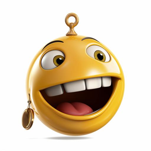 bells and whistles smiley emoji with missing tooth