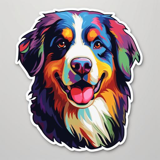 bernese mountain dog pop art sticker