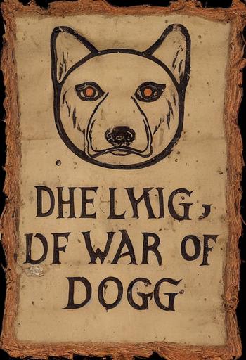 beware of dog sign, 14th century, 15th century, fantasy themed, warning, parchment, posted to a sign board --ar 2:3 --upbeta --test --creative --upbeta