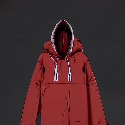 big oversize hoodie blank in akira anime style, in 4k realism, -- ar 9:16
