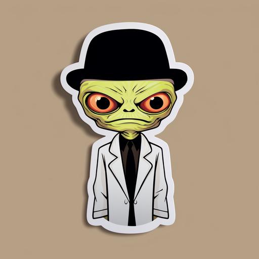 big sticker, alien, character, minimalist, comercial, same style