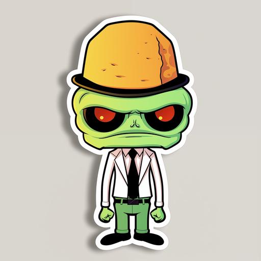 big sticker, alien, character, minimalist, comercial, same style