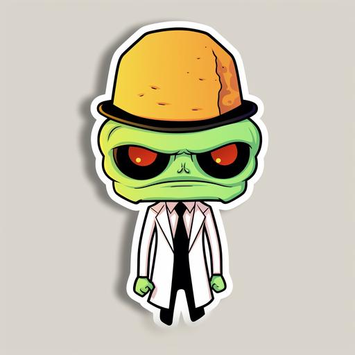 big sticker, alien, character, minimalist, comercial, same style