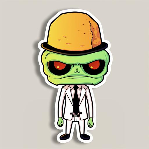 big sticker, alien, character, minimalist, comercial, same style