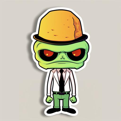 big sticker, alien, character, minimalist, comercial, same style