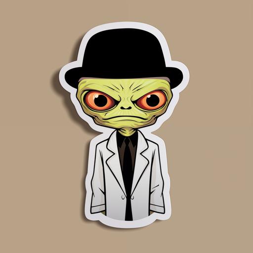 big sticker, alien, character, minimalist, comercial, same style