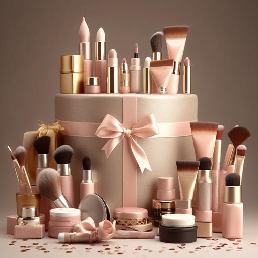 birthday card from cosmetics shop full hd dont use make up cosmetics only a face care realistic write Happy Birthday with playfull font on it use portrait orientation and leave a place for text greetings