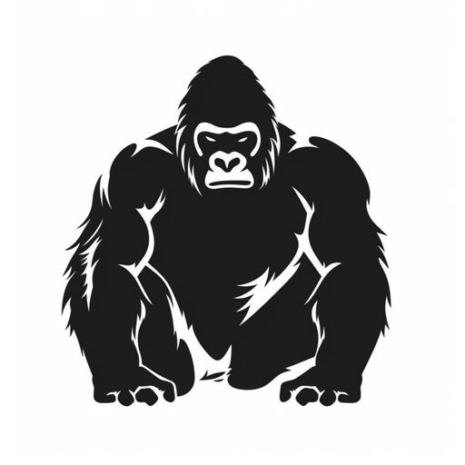 black Gorilla silhouette, logo, no background