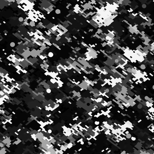 black and white digital camo pattern, 2D image, UHD
