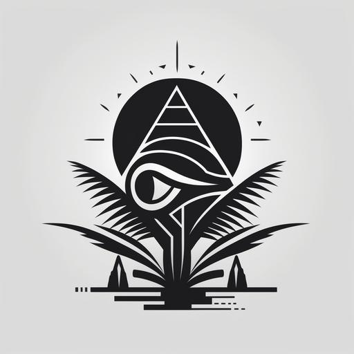 black and white egyptian style logo :: Ankh symbol, bold text that reads 
